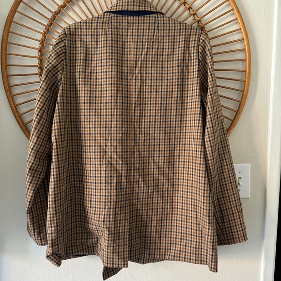 Madewell Caldwell Brown Mandell Plaid Double Breasted Blazer Jacket Size L - Picture 7 of 7